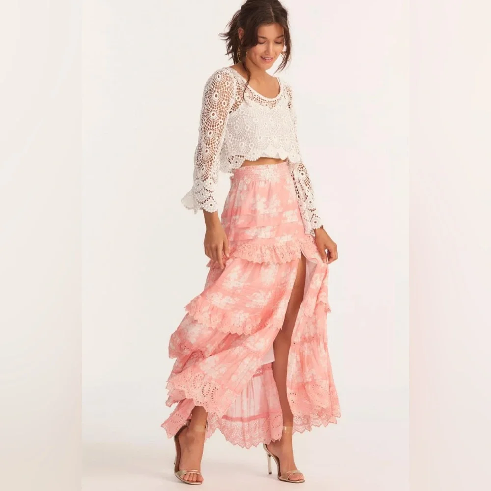 NWT $595 LoveShackFancy Ariah Maxi Skirt